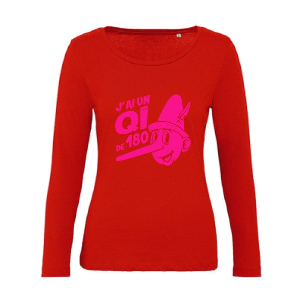 Quotient intellectuel Rose Fluo |   T shirt manches longues femme|100% bio