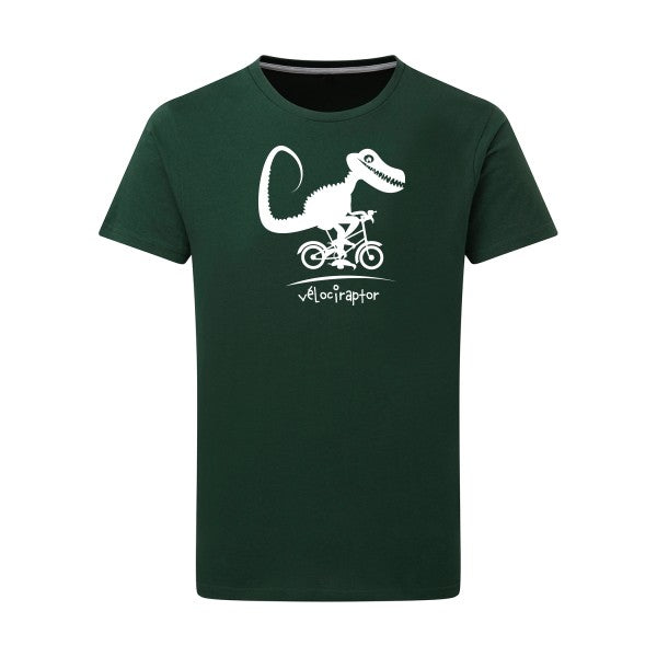 vélociraptor -Flex Blanc sur T-shirt SG  Bottle Green  2XL