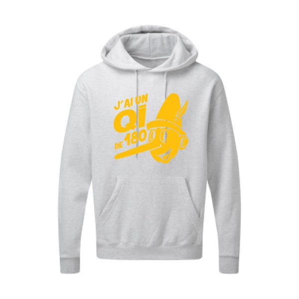 Quotient intellectuel |Sweat  capuche humoristique jaune Or 