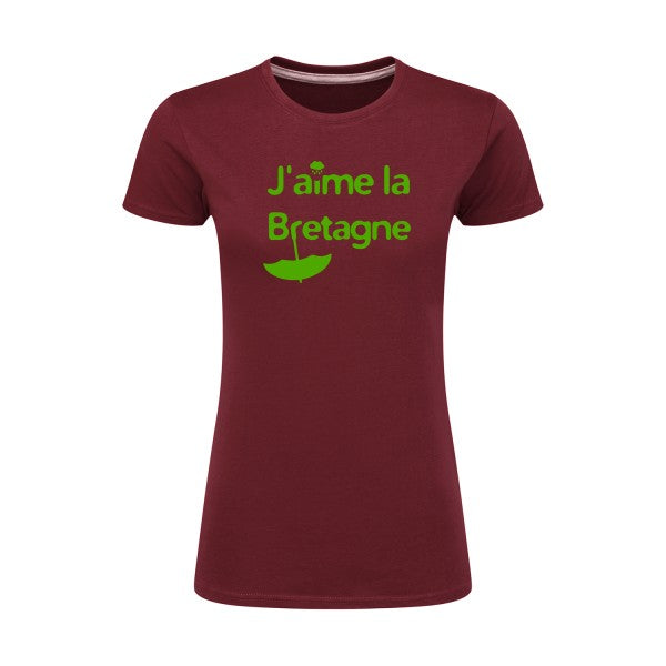 J'aime la Bretagne |Vert pomme |T shirt original femme|SG