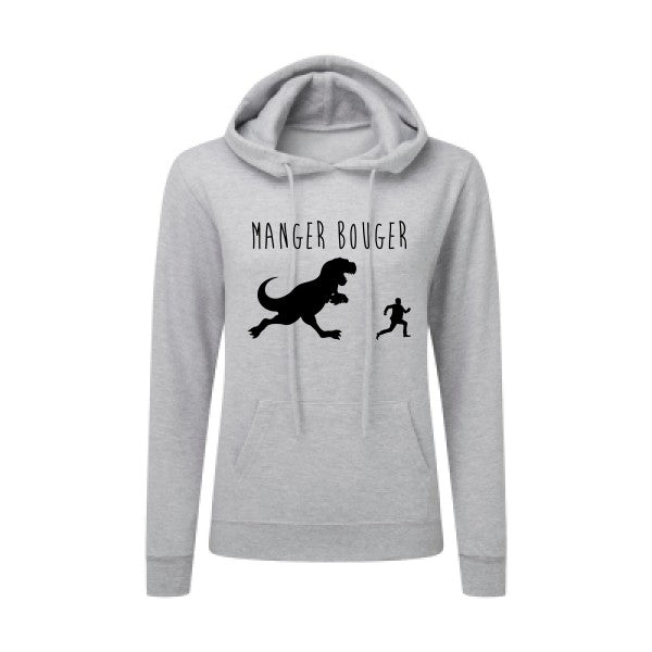 MANGER BOUGER Noir |Sweat original à capuche Femme