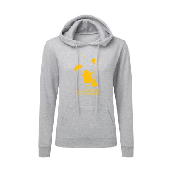 Hantons sous la pluie jaune Or |Sweat original à capuche Femme