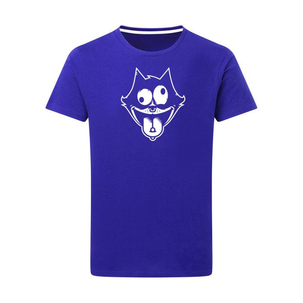 Freak the cat ! Blanc -Flex Blanc sur T-shirt SG  Royal Blue  5XL