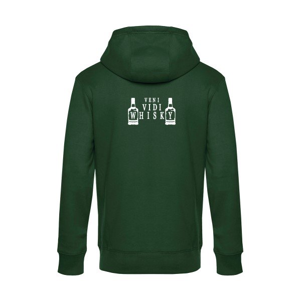 VENI-VIDI-WHISKY sweat shirt original Bottle Green flex Blanc impression Dos