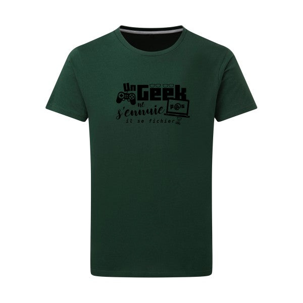 Un geek ne s'ennuie pas - Flex noir Tshirt original Bottle Green  2XL