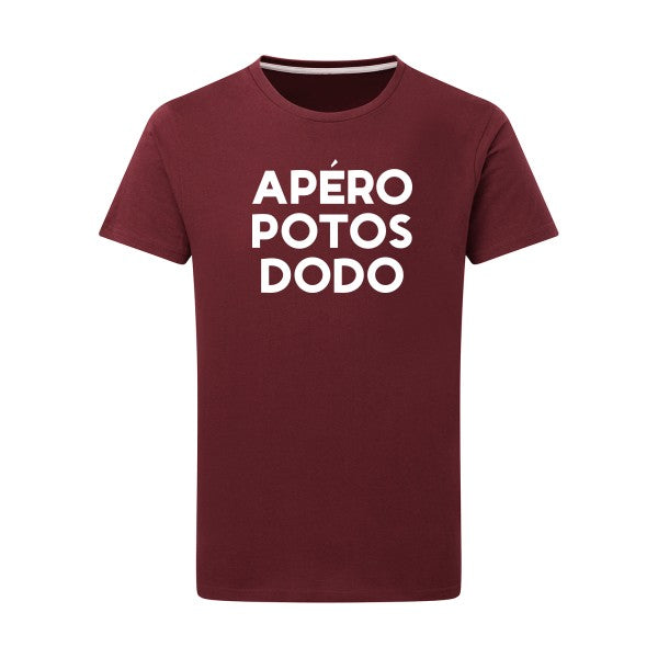 Apéro Potos Dodo  - Flex Blanc Tshirt original Burgundy  2XL