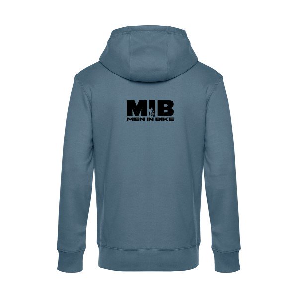 MEN-IN-BIKE sweat shirt original nordic blue flex Noir impression Dos