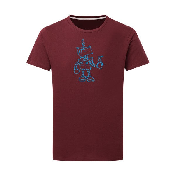 Robot & Bird - Flex bleu clair Tshirt original Burgundy  2XL