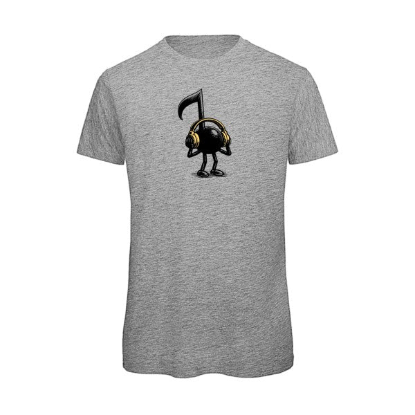 La-musique-dans-la-peau- T-shirt-musique  couleur Sport Grey Bio