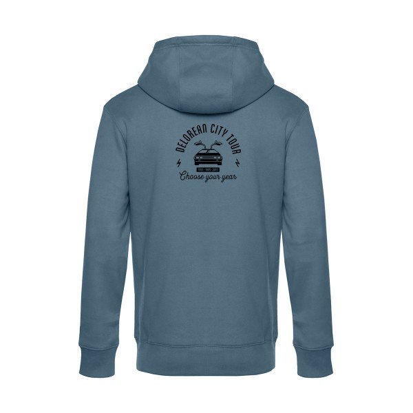 Delorean-city-tour sweat shirt original nordic blue flex Noir impression Dos