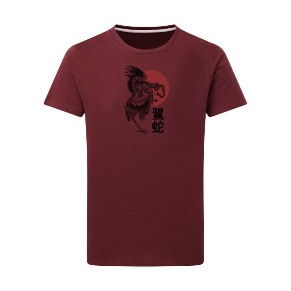 T-shirt homme Le héron et le serpent - T-shirt original avec un design unique Burgundy 2XL