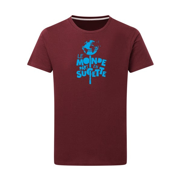 Le Monde part en Sucette - Flex bleu clair Tshirt original Burgundy  2XL