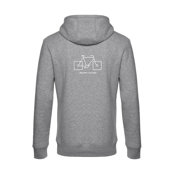 I-believe-I-can-ride sweat shirt original Heather Grey flex Blanc impression Dos