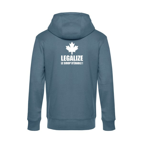 Legalize-le-sirop-d-erable sweat shirt original nordic blue flex Blanc impression Dos