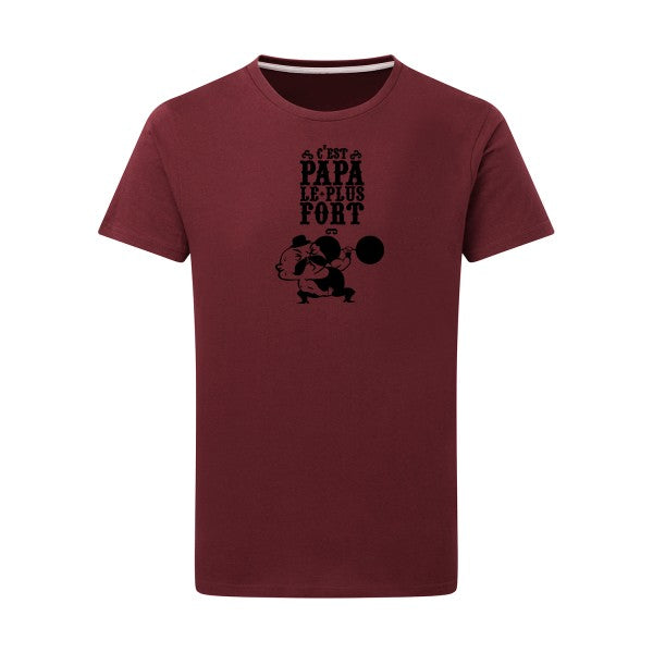 C'est qui le plus fort ? noir -Flex noir sur T-shirt SG  Burgundy  2XL