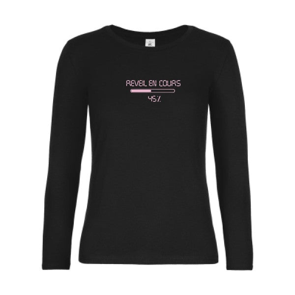 t-shirt lsl femme reveil-en-cours...-loading... Black flex Rose