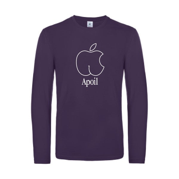 apoil - t shirt- manches- longues- original- humour- Urban Purple impression Face