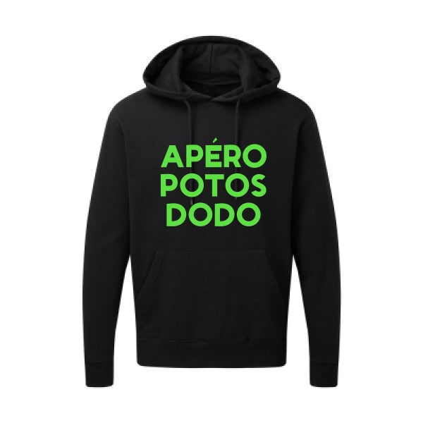 Apéro Potos Dodo  |Sweat  capuche humoristique Vert fluo 