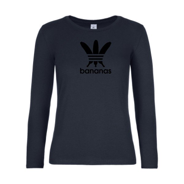 t-shirt lsl femme bananas Navy flex Noir