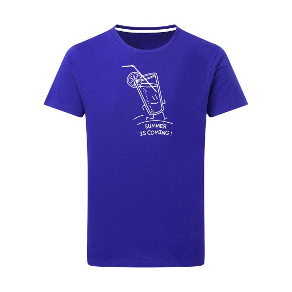 Summer is coming ! Blanc -Flex Blanc sur T-shirt SG  Royal Blue  5XL