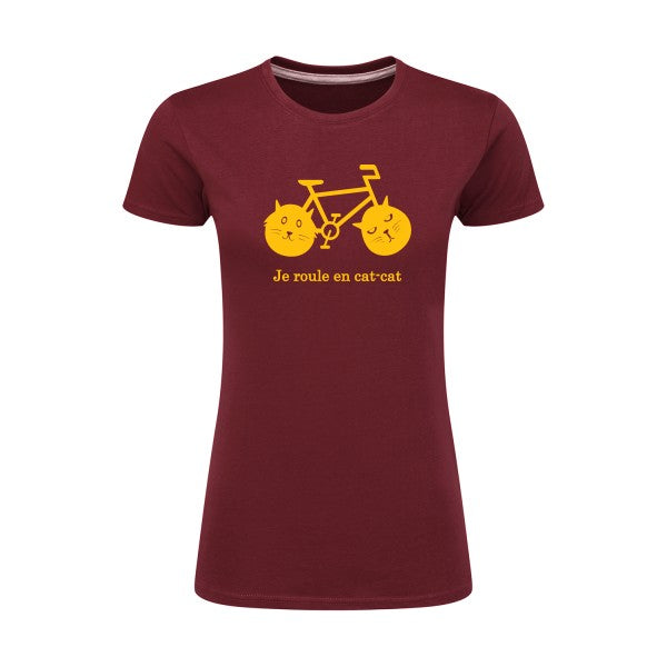 cat-cat bike | jaune Or |T shirt original femme|SG