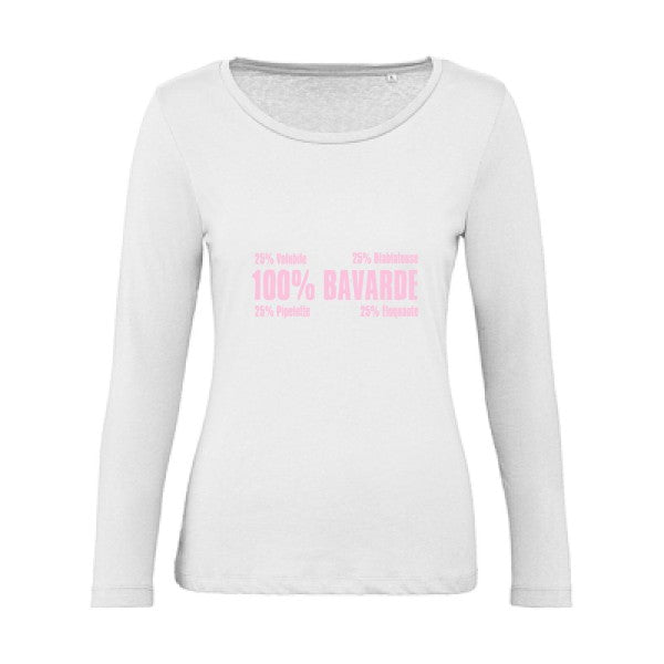 t-shirt Bavarde Rose |   T shirt manches longues femme|100% bio