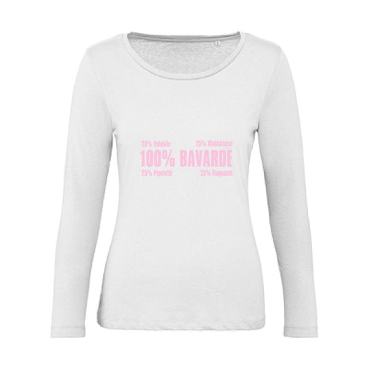 t-shirt Bavarde Rose |   T shirt manches longues femme|100% bio