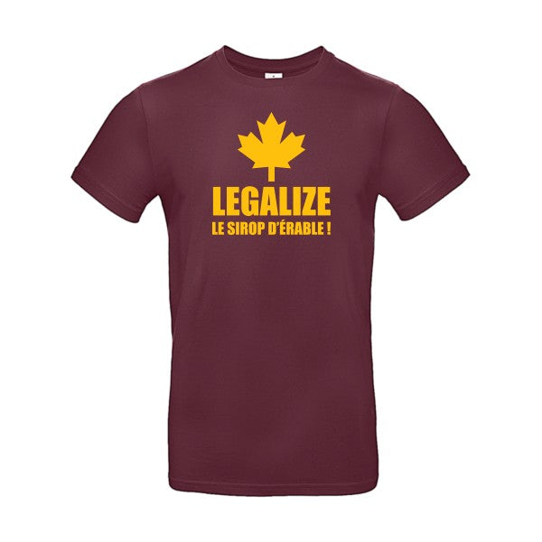 Legalize le sirop d'érableFlex jaune or- T-shirt E190|Burgundy||2XL