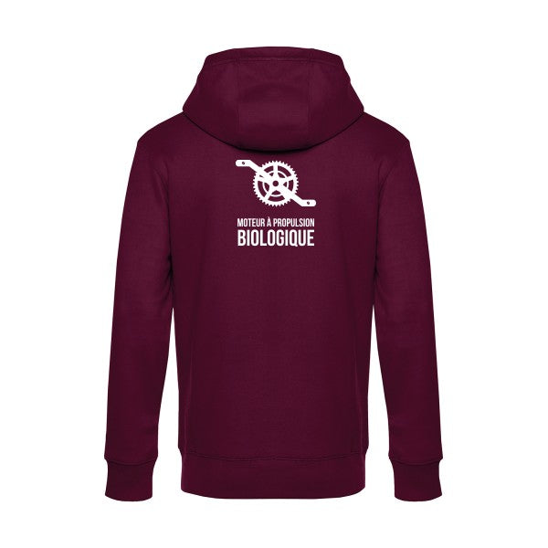 Cyclisme-&-ecologie sweat shirt original Burgundy flex Blanc impression Dos