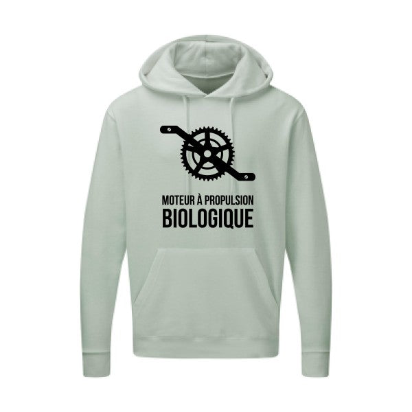 Cyclisme & écologie Noir |Sweat capuche imprimé homme