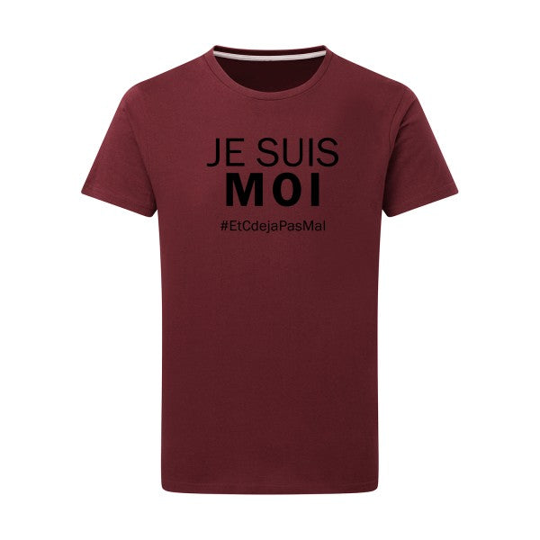 Je suis moi noir -Flex noir sur T-shirt SG  Burgundy  2XL