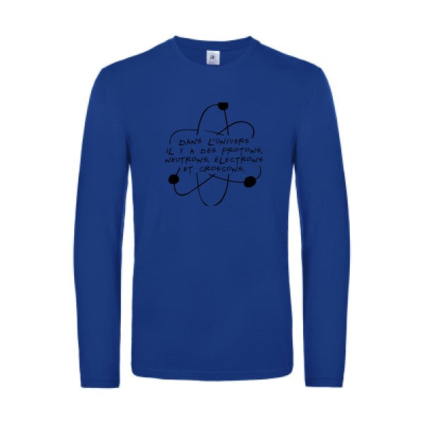 l univers - t shirt- manches- longues- original- humour- Royal Blue impression Face