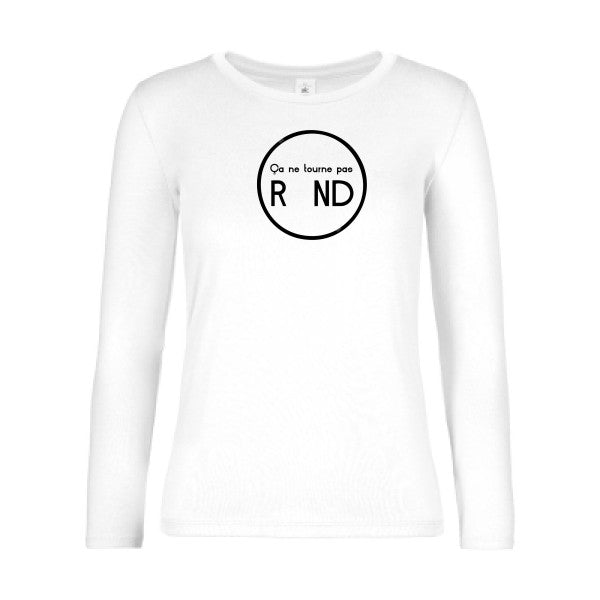 t-shirt lsl femme ca-ne-tourne-pas-rond- White flex Noir