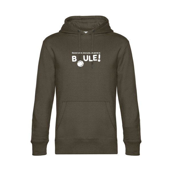 Perdre-la-boule sweat shirt original Khaki flex Blanc impression Face