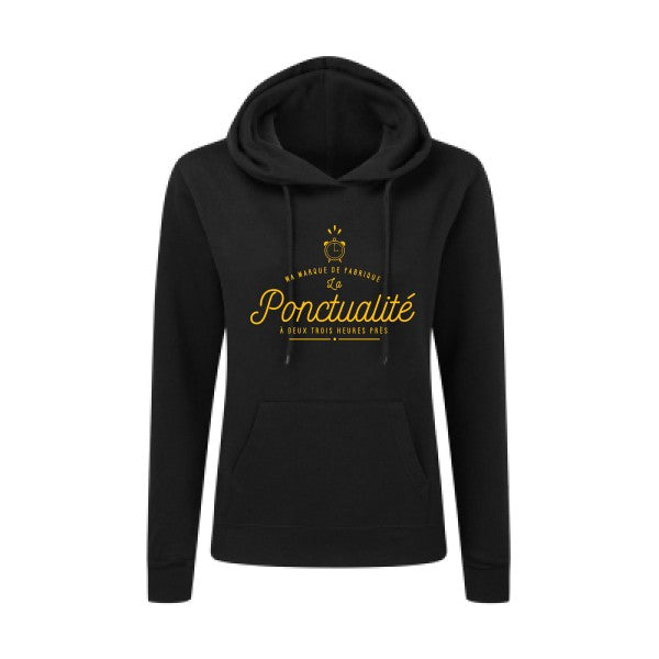 La Ponctualité jaune Or |Sweat original à capuche Femme