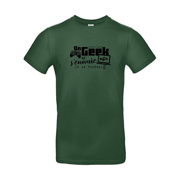 Un geek ne s'ennuie pas Flex noir |E190 T-shirt|Bottle Green||2XL