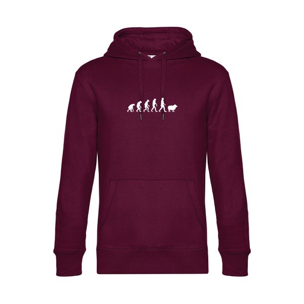 Panurge-Evolution sweat shirt original Burgundy flex Blanc impression Face