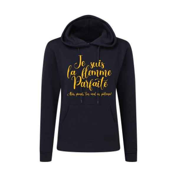 La flemme parfaite jaune Or |Sweat original à capuche Femme