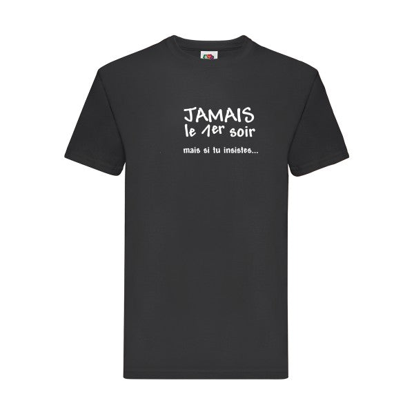 T-shirt|JAMAIS... |flex Blanc| Fruit of the loom 205 g 