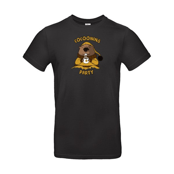 T-shirt humour original Cocooning T Shirt couleur Black