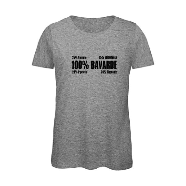 T shirt humour bio femme   femme bio|  Bavarde Noir 