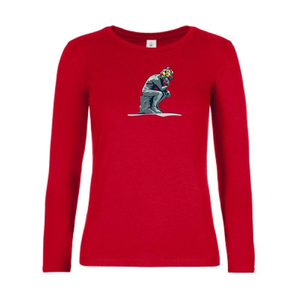 t-shirt lsl femme Reflexion-en-cours...-B&C-E190-LSL-women--T-shirt-femme-manches-longues Red flex 