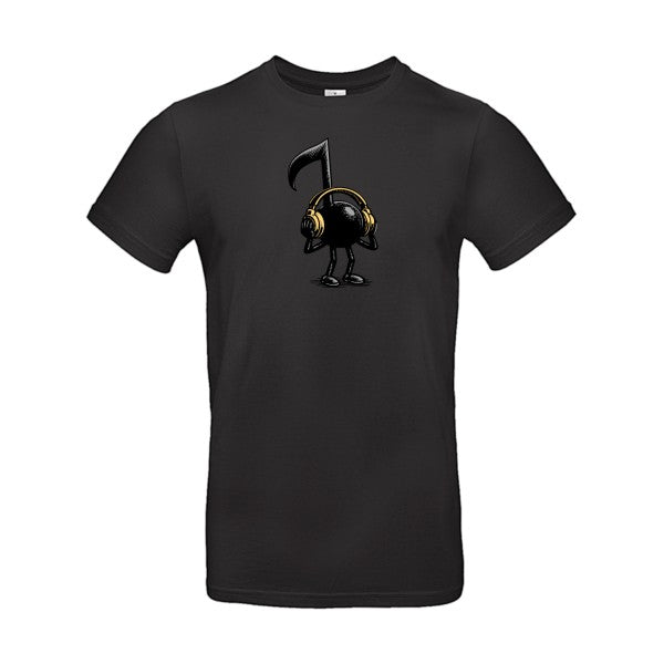 La-musique-dans-la-peau- T-shirt-musique  couleur Black Non Bio