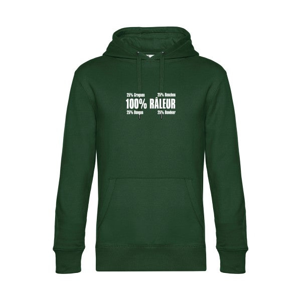 Raleur sweat shirt original Bottle Green flex Blanc impression Face