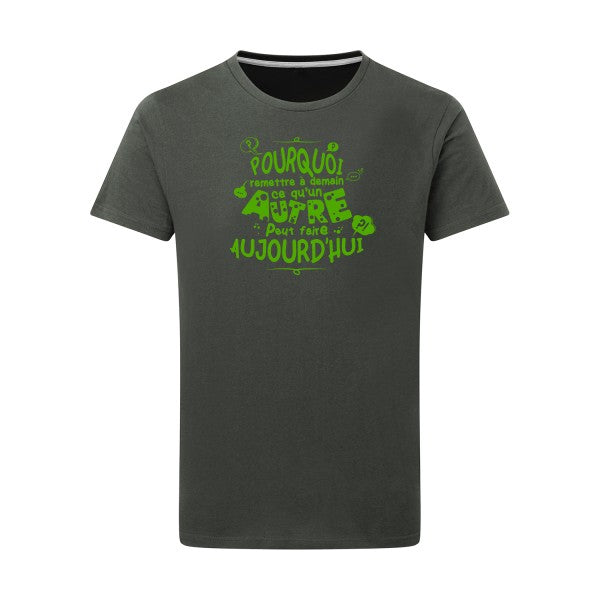 L'art de déléguer vert pomme -Flex vert pomme sur T-shirt SG  Charcoal  5XL