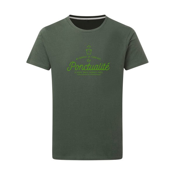 La Ponctualité vert pomme -Flex vert pomme sur T-shirt SG  Thyme  2XL