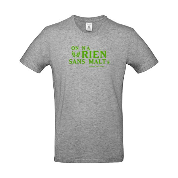 On n'a rien sans malt Flex Vert pomme |E190 T-shirt|Sport Grey||5XL