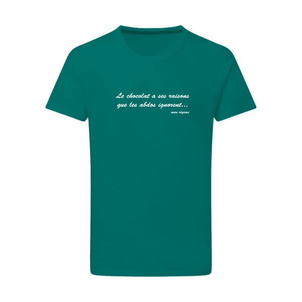 Le chocolat a ses raisons Blanc -Flex Blanc sur T-shirt SG  Emerald Green  2XL