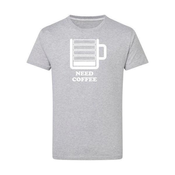 Need Coffee -Flex Blanc sur T-shirt SG  Light Oxford  5XL