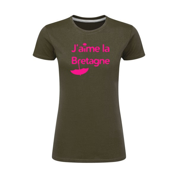 J'aime la Bretagne |Rose Fluo |T shirt original femme|SG